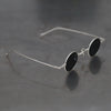 Rigards sterling silver high-level handmade glasses, ultra-thin frame, delicate work, RG1098AG series collection, RG-RG1098AG-CYWLKSHP, sterling silver textured frame, dark gray lens